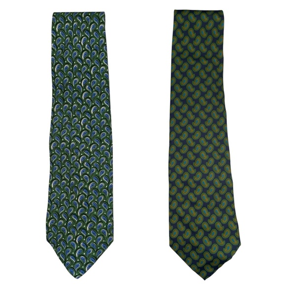 Vintage retro silk tie lot mens J crew Abercrombie Fitch paisley artsy bundle - Picture 1 of 14